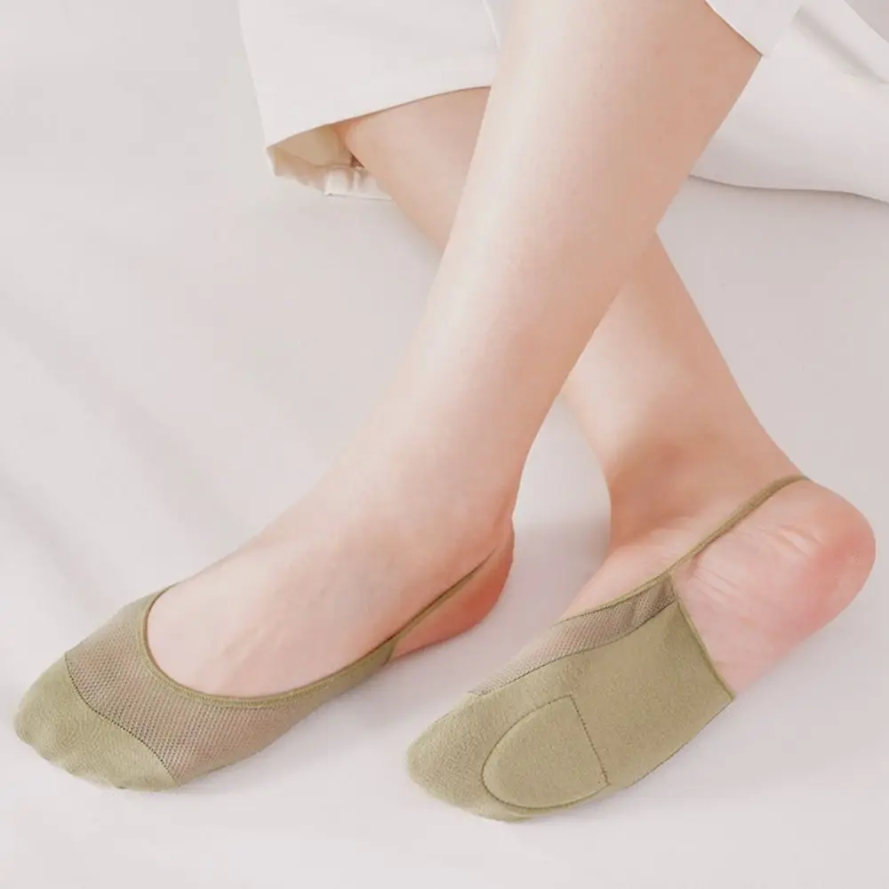 Summer Simple Solid Color Mesh Breathable Comfortable Women Sling Socks Lace Sock Slippers Half Palm Socks