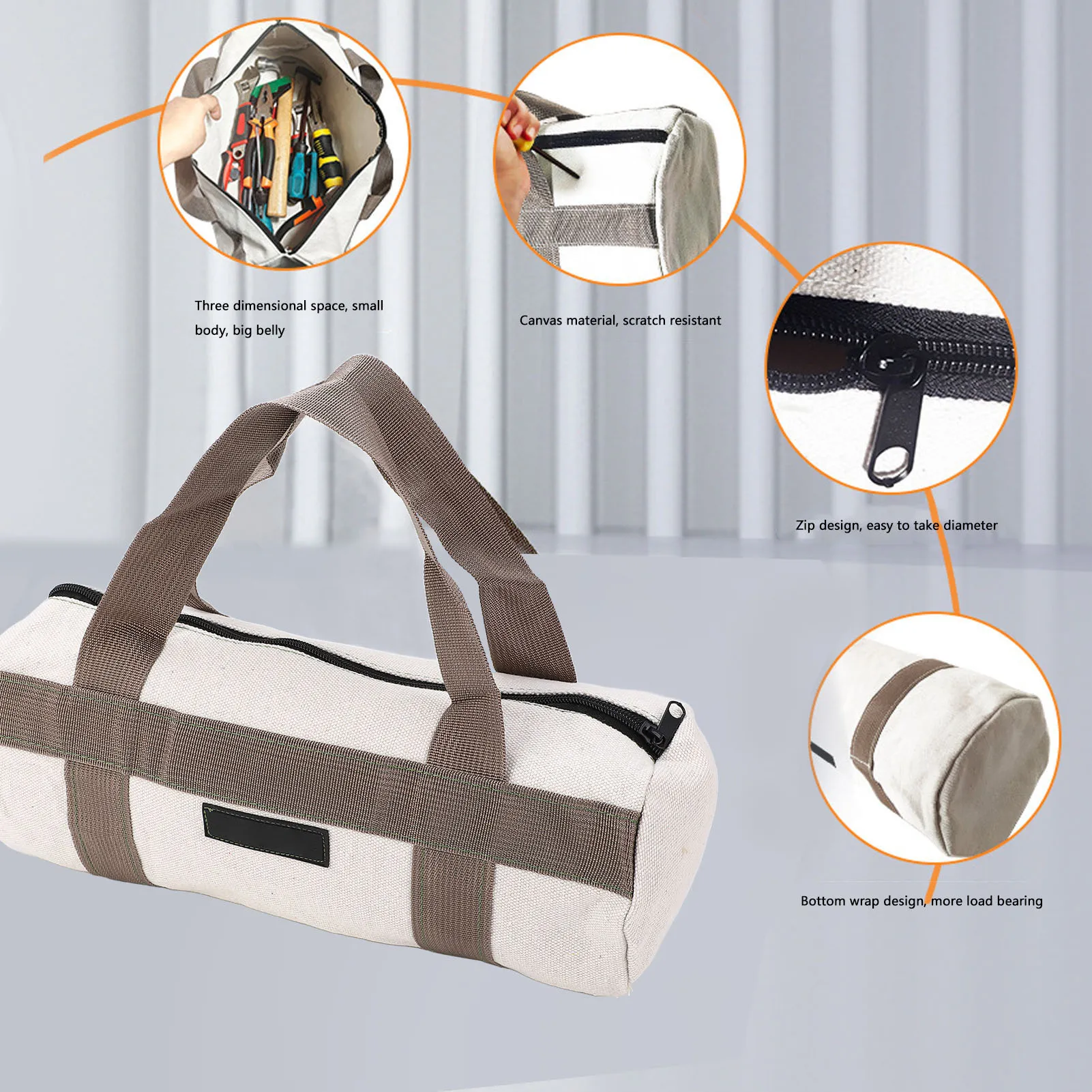 

Сумка для инструментов, сверхпрочная сумка для инструментов, большая вместимость, устойчивая к царапинам, практичная, с застежкой-молнией, для переноски садового инструмента