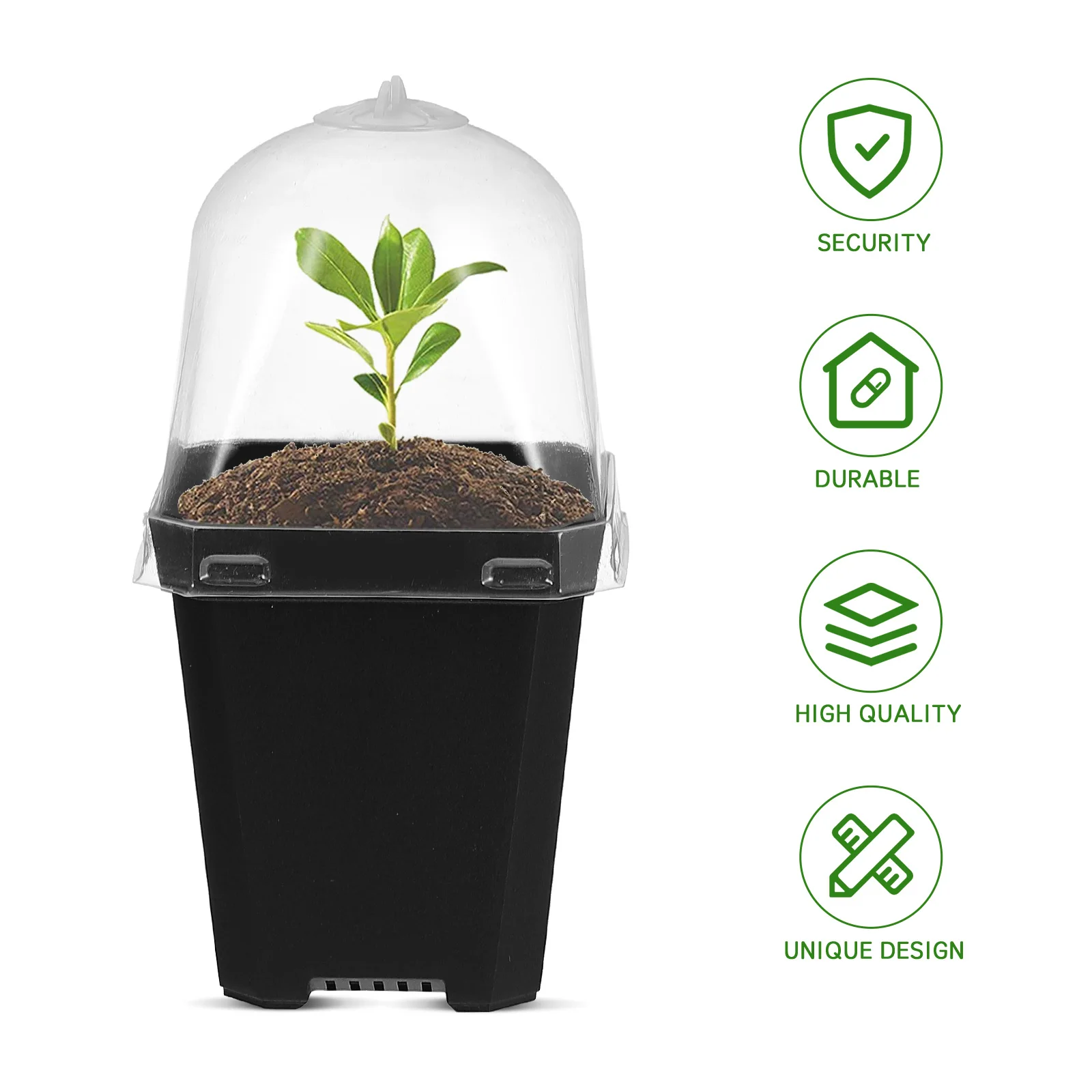 

10pcs Thickened Plastic Flower Heavy Duty Durable Reusable Plant Nursery Pot with Drainage Holes Strong for Succulents