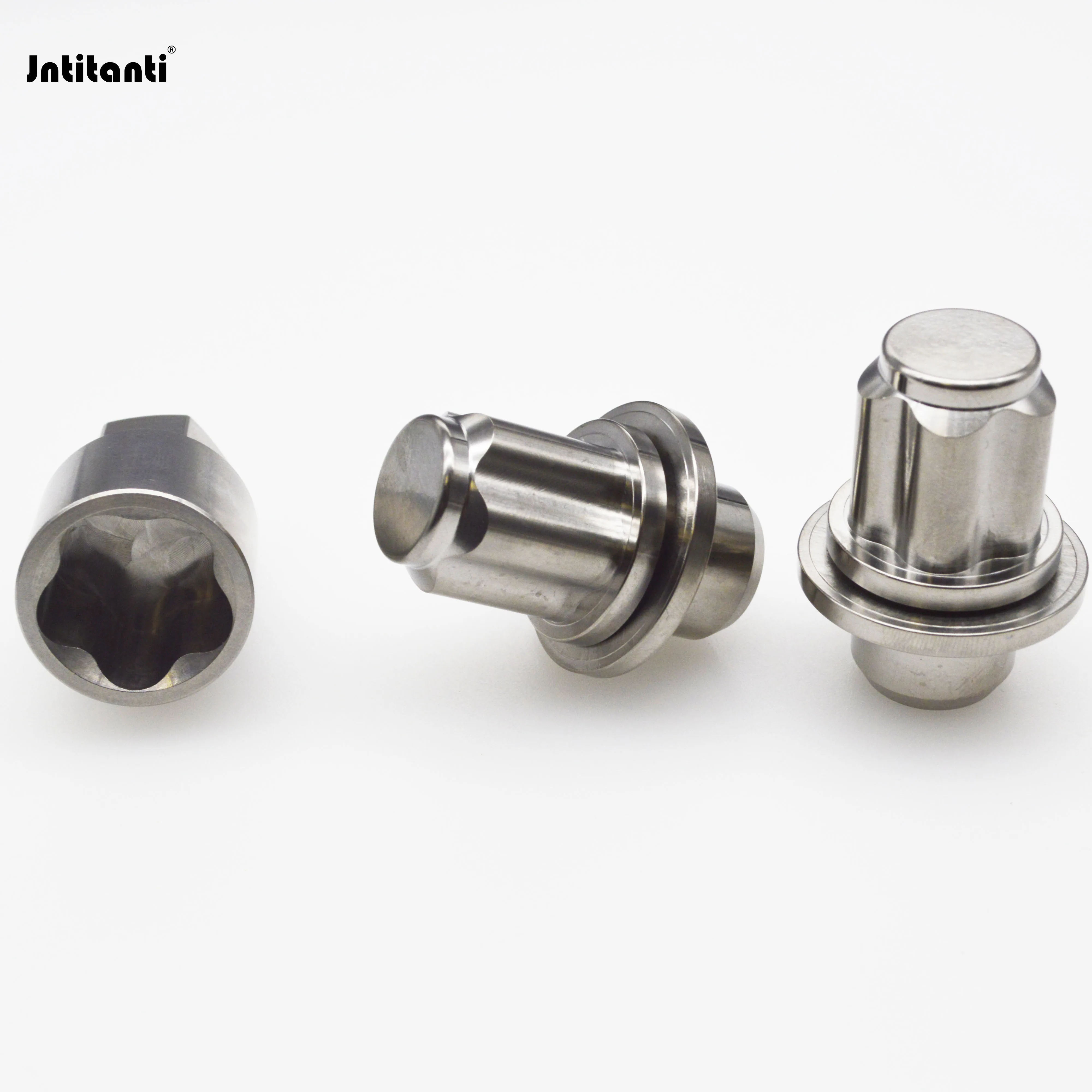 Jntitanti 5 Point Anti-Theft Closed End Mag Seat Gr.5 Titanium Lug Nut M14x1.5 for Jaguar
