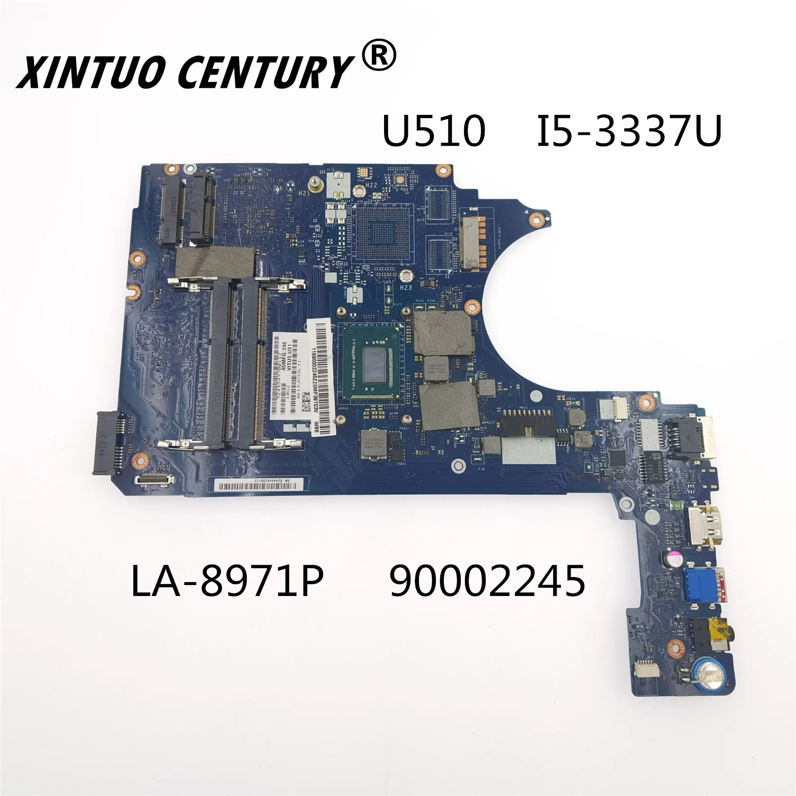 LA-8971P 90002245 FOR Lenovo IdeaPad U510   Laptop motherboard I5-3337U CPU DDR3 Free Shipping 100% test ok