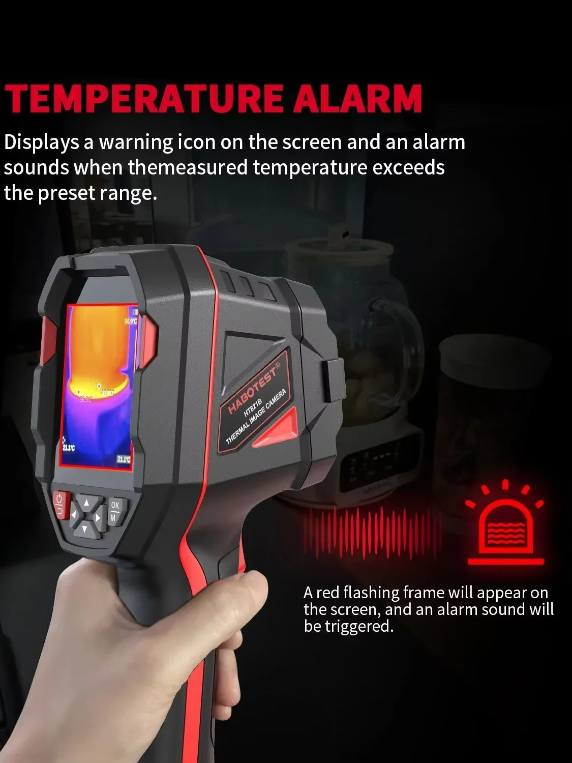 HABOTEST HT821A Wiederaufladbare Wärmebildkamera -20 ℃ ~550 ℃   Wasserdichtes, staubdichtes und sturzsicheres tragbares Wärmebildgerät