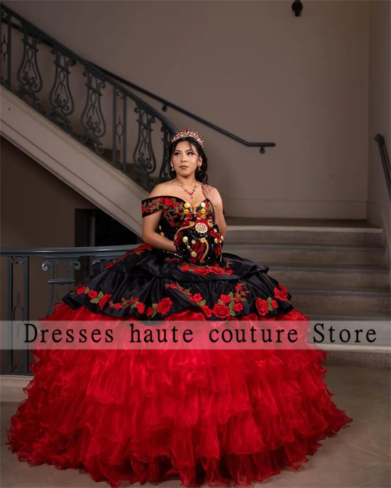 Neues mexikanisches Kleid Quince anera Kleid 2024 Ballkleid Luxus Schleife Stickerei Rüschen süß 16 Kleid Schnür Vestido de Princesa