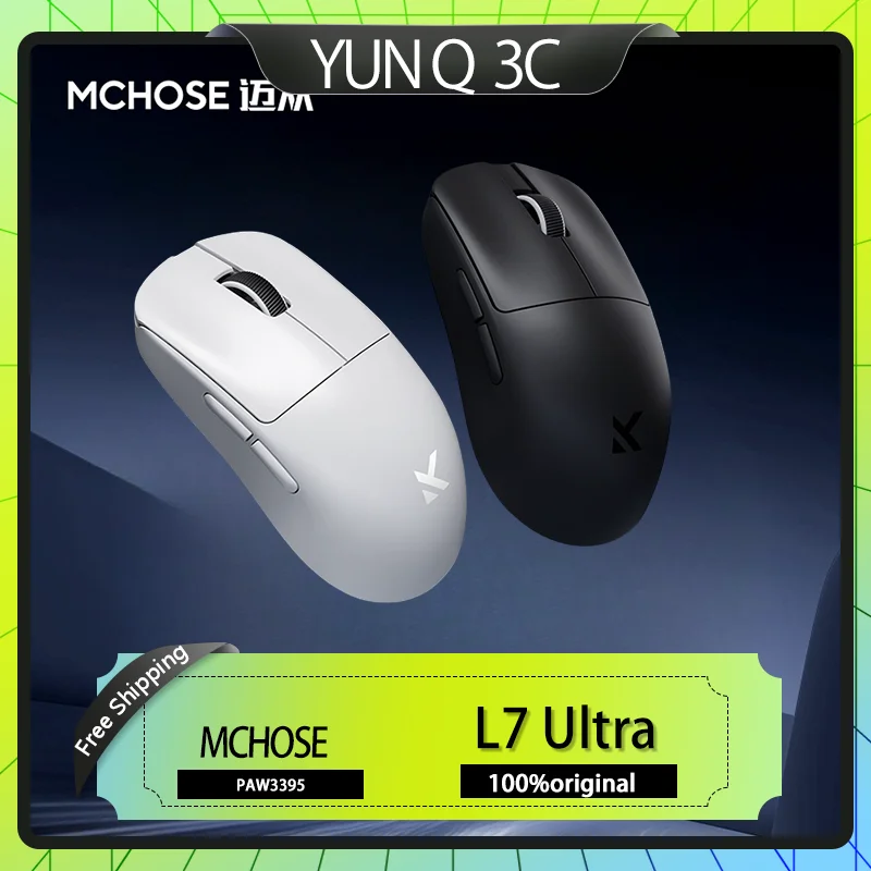 Mchose L7 Ultra E-Sports Game Mouse Wireless Three Mode Paw3395 Topspeed Wireless Lightweight Computer Office Mouse Gift