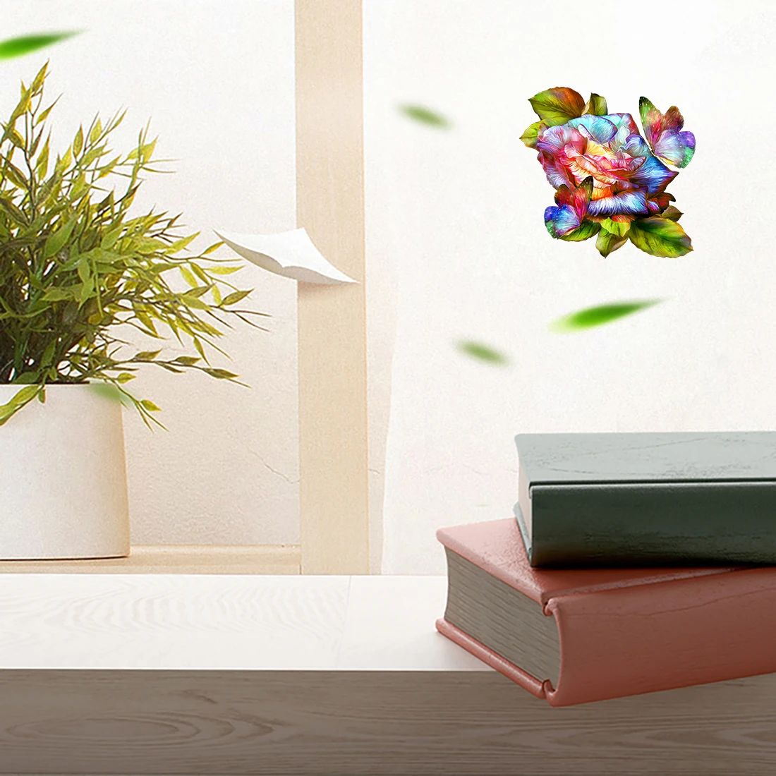 Three Ratels QCF210 Pastoral Purple art bouquet stickers room decoration wall stickers scratch stickers waterproof self-adhesive