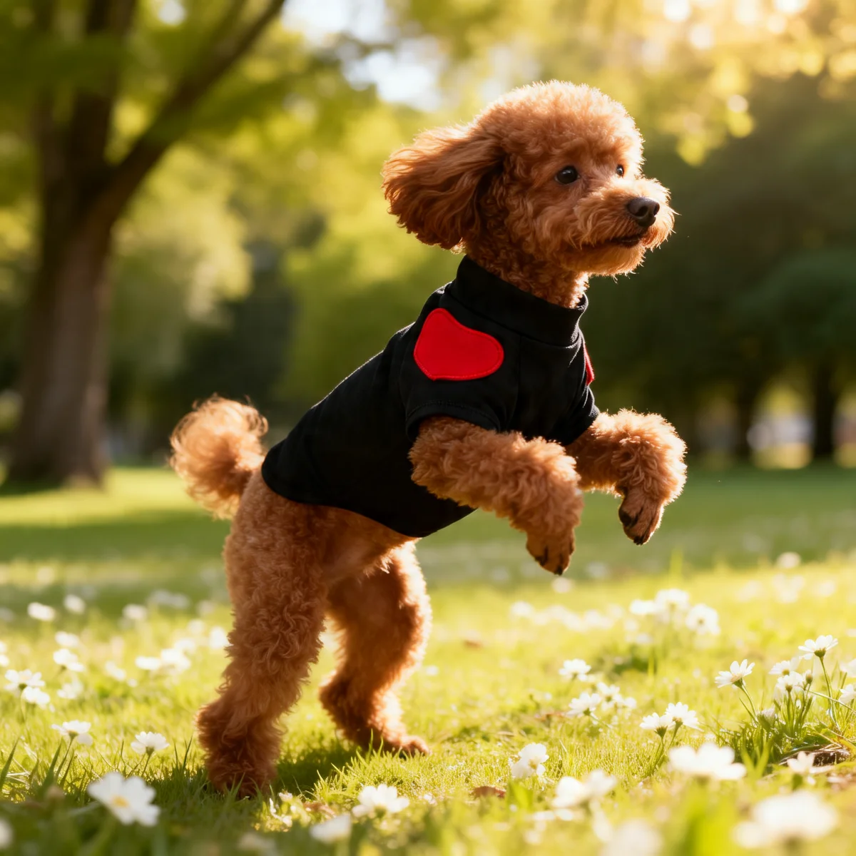 1 Stück Haustierkleidung, Liebespullover für Hunde und Katzen, für Teddy, Welpen, mittelgroße Hunde, Teddy-Herz-Sweatshirt, Welpen-Outdoorkleidung – Detail 9