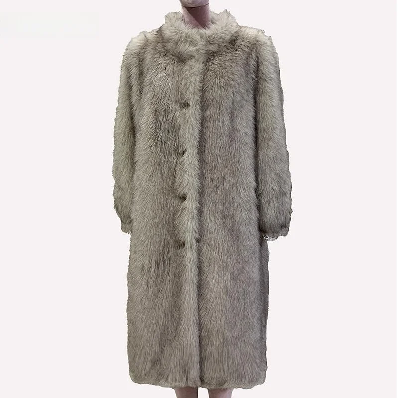 

Nerazzurri Winter Long Fur Coat Bubble Sve Loose Environmental Protection Fur Jaet Women's Winter Thiened Outerwear