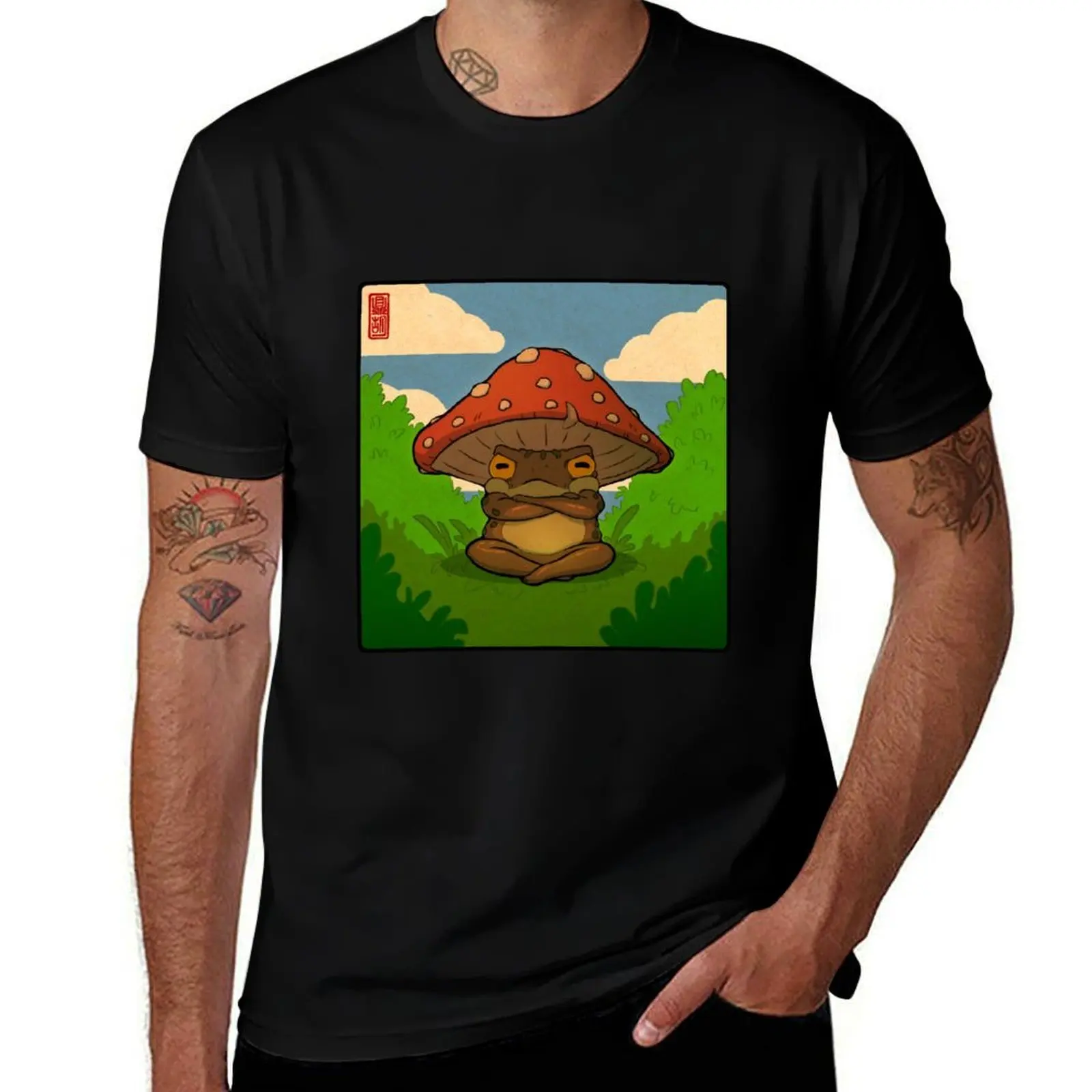 toad in toadstool hat art T-Shirt Basic Regular Fit Casual T-Shirt