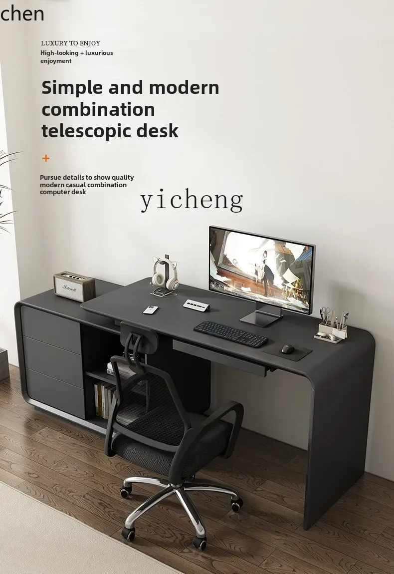 ZMLModern Simple Paint Corner Rotating Computer Table Small Apartment Bedroom Study Home Retractable Desk