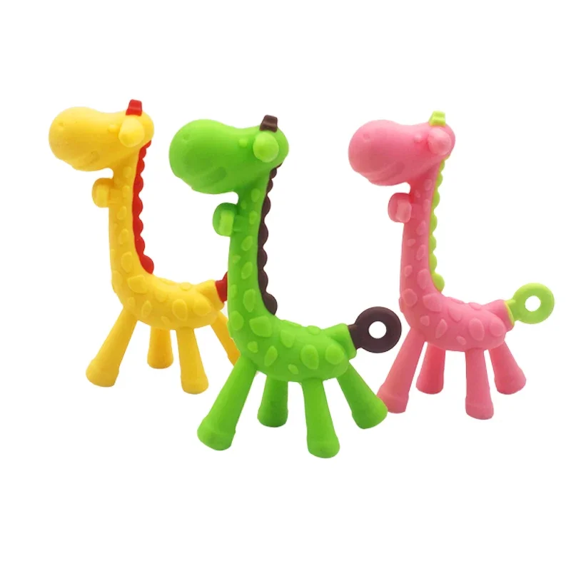 

Baby Giraffe Teether for Infant Training Gnaw Bite Soft Safety Silicone Grinding Teeth Stick BPA Free Safe Toddler Teething Toys