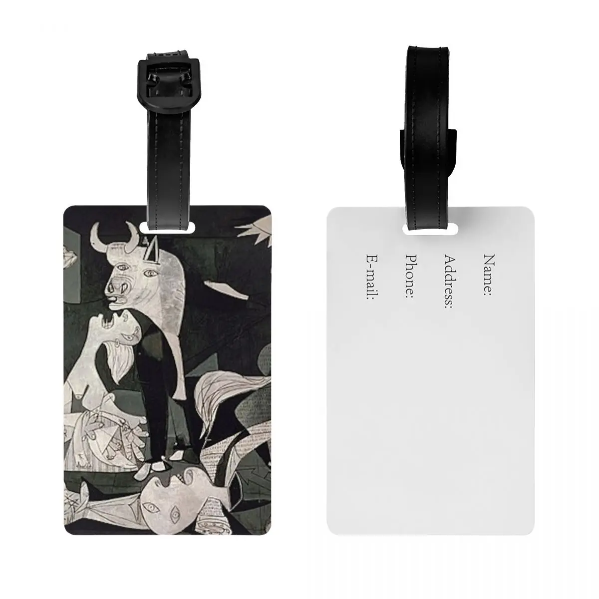 Custom Spain Pablo Picasso Guernica Luggage Tag Privacy Protection Baggage Tags Travel Bag Labels Suitcase