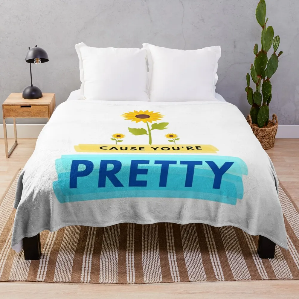 

Cause You′re Pretty Self Love Design Throw Blanket Extra Large Throw Multi-Purpose Sleeping Bag Thins Blankets