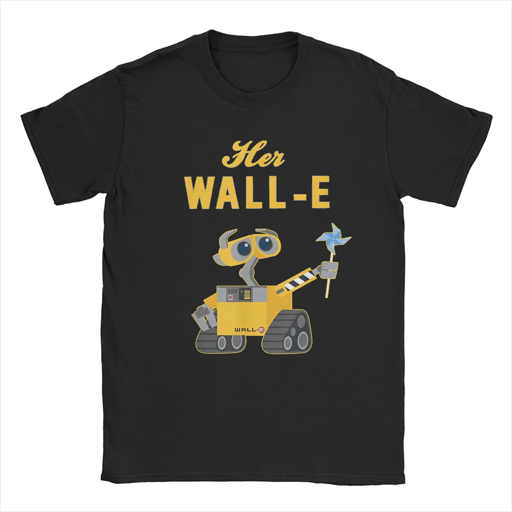 Men T-Shirt Wall-E His Eve Her Wall-E Couples Crazy Cotton Tee Short Sleeve Valentine's Day T Shirts O Neck Clothes Plus Size