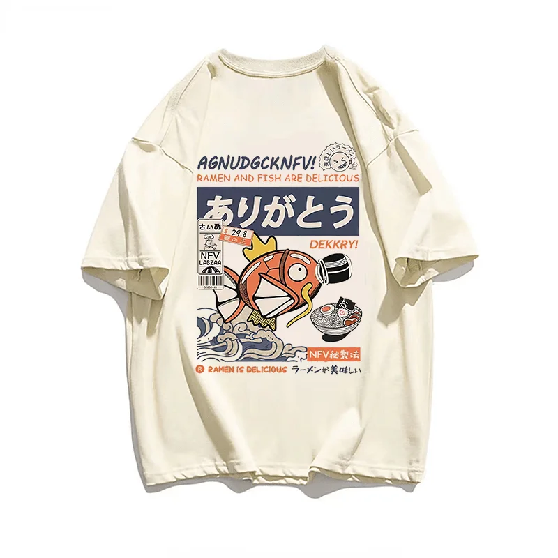 Men and women's summer Japanese anime street clothing, hip-hop, printed short sleeved T-shirts 023 large fashion casual cotton