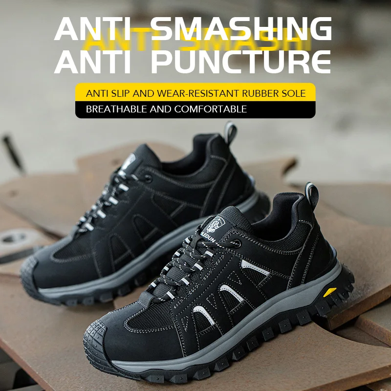 Male Footwear Security Sneakers Steel Toe Cap Shoes For Men Work Boots Puncture-Proof Work Safety Shoes Protective Working Shoes