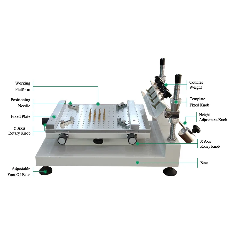 Máquina impresora Manual de plantillas de pasta de soldadura PCB 3040H, impresión de pantalla de alta precisión, mesa de serigrafía Manual de seda Smt