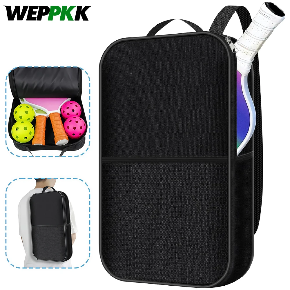 

1Pcs Pickleball Paddle Cover Bag with Pocket, with Extra Storage Space Pocket for Accessories, Fits Store 2 Paddle and 4 Balls