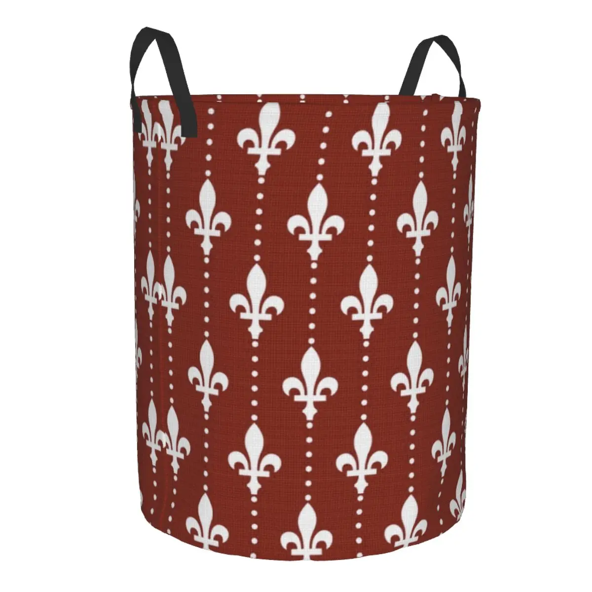 Fleur De Lis Laundry Basket Foldable Fleur-De-Lis Lily Flower Art Clothes Toy Hamper Storage Bin for Kids Nursery