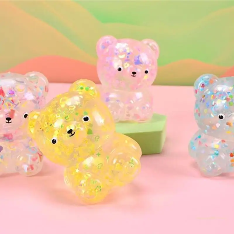 Y4UD Hand Squeezable Toy Stress Relief TPR Bear Toy Party Props Goodie BagFiller Toy