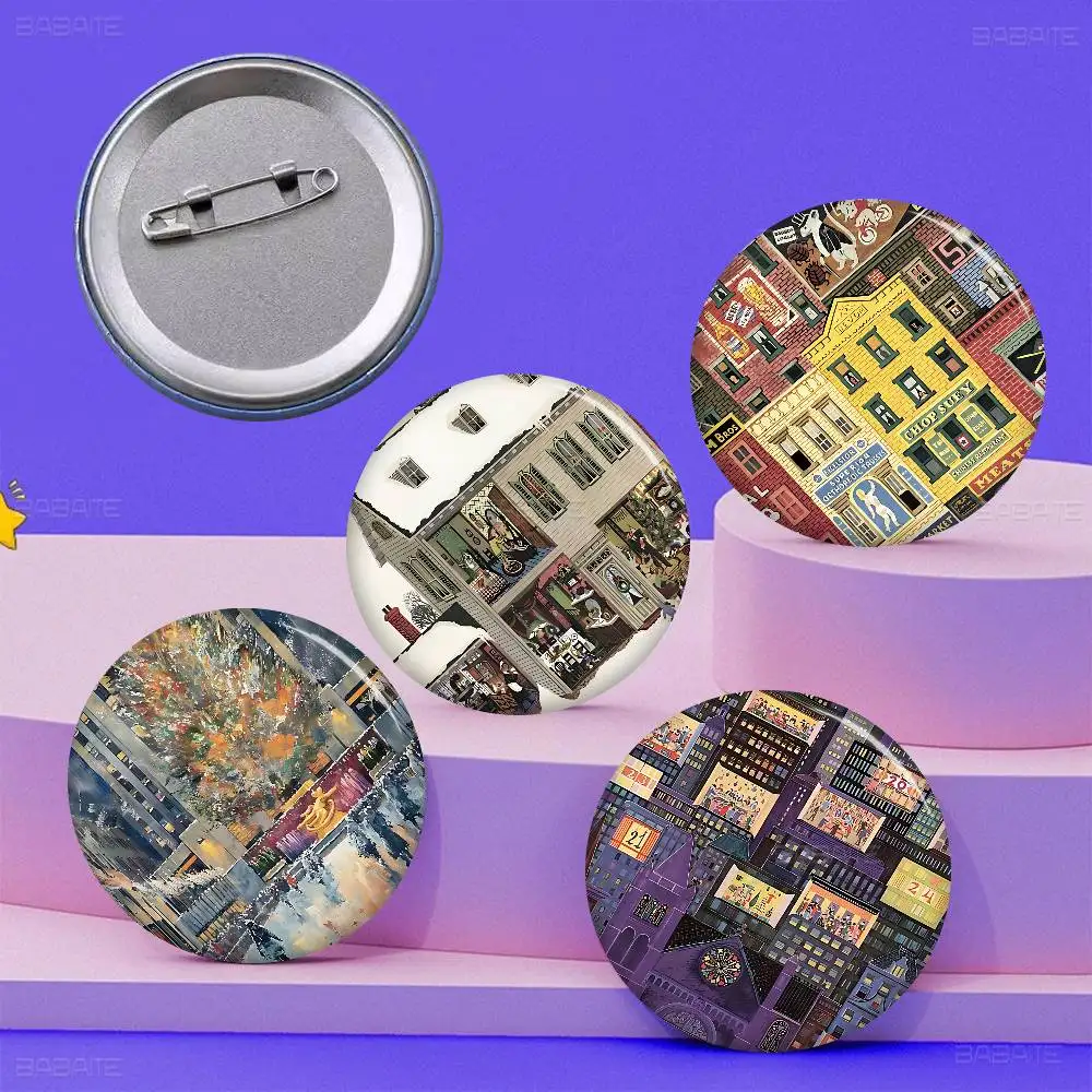 The-New-Yorkers Anime Button Pin Handmade Brooch for Clothes Cartoon Badge Backpack Decoration Jewelry Accessories