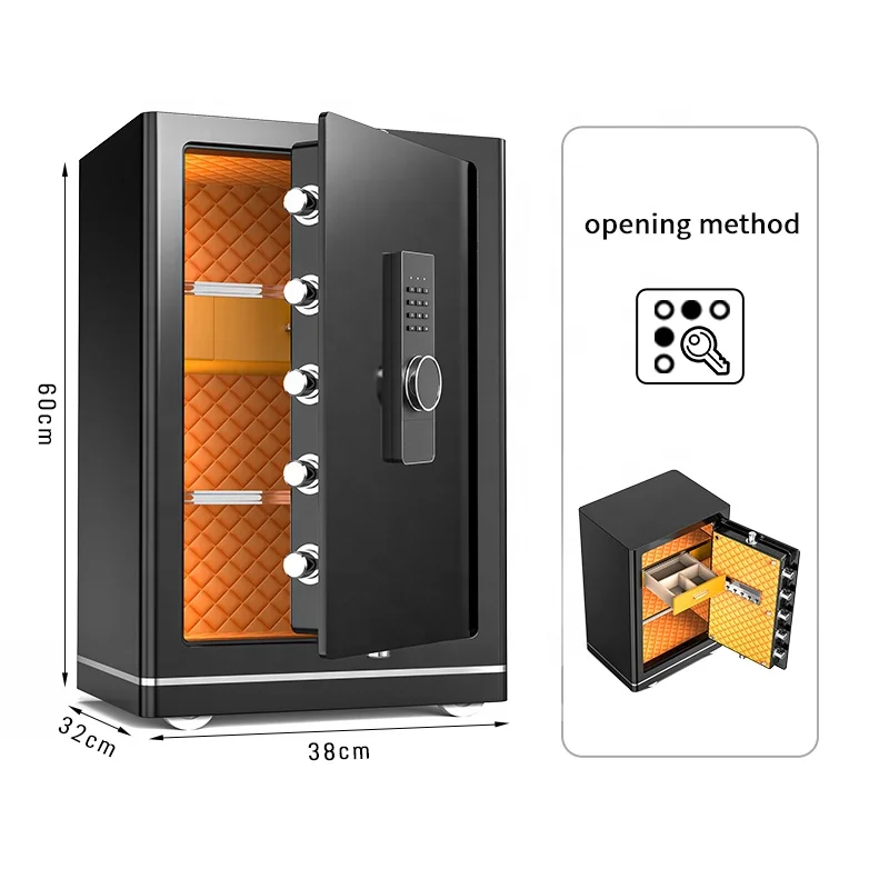 Solid steel electronic lock Hotel safe deposit box Fireproof home accessories Money storage safe with wifi