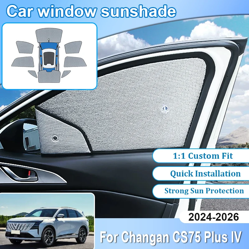 

For Changan CS75 Plus IV 2024 2025 2026 Car Aluminum Foil Windshield Sun Shades Auto Covers UV Protector Sunshades Accessories