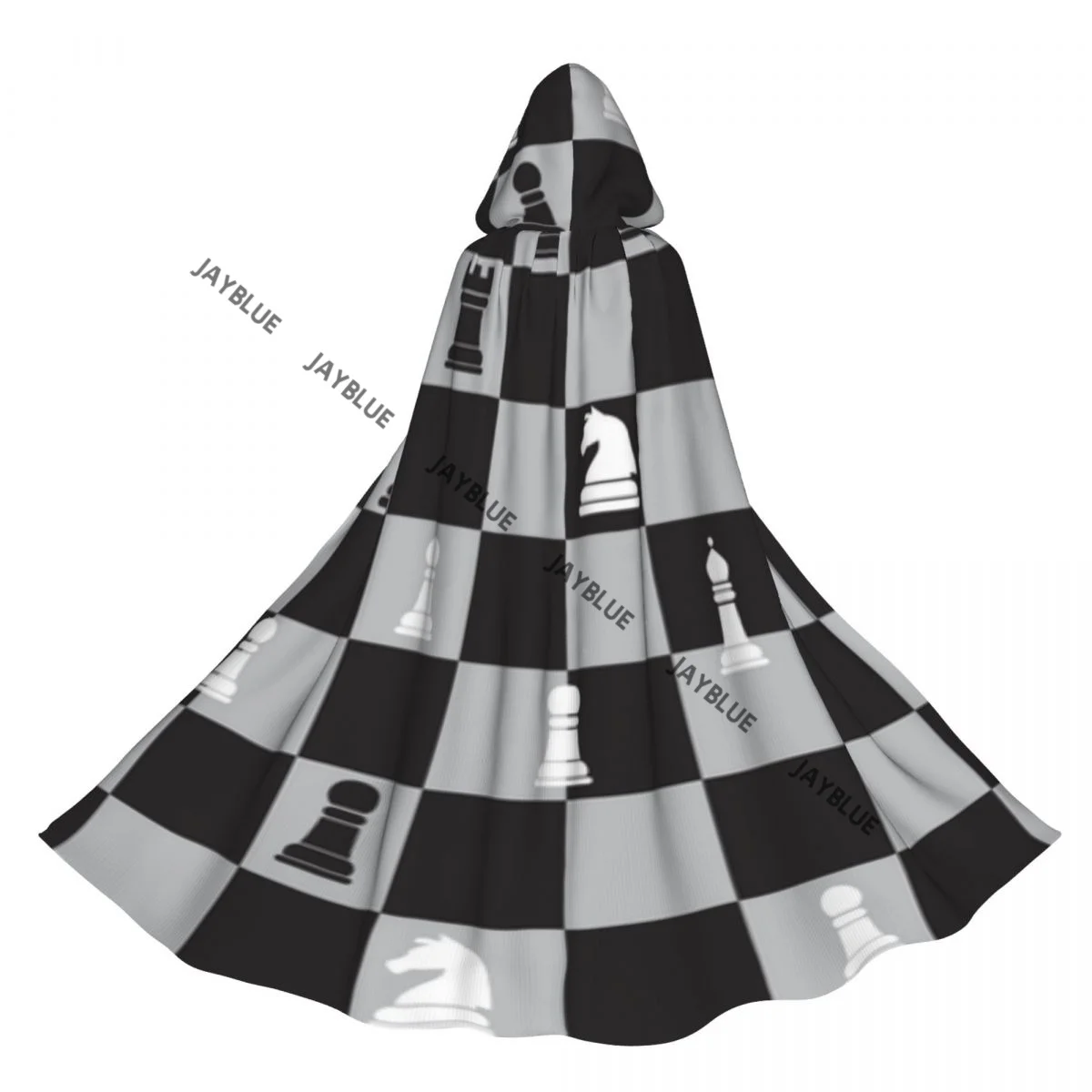 Unisex Witch Party Reversible Hooded Adult Vampires Cape Cloak Chess