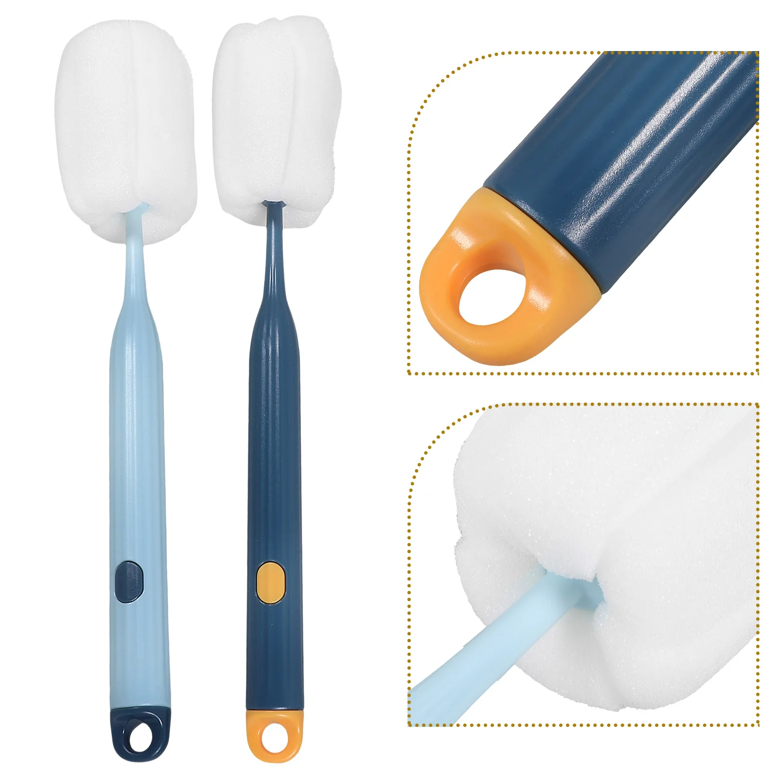 

2Pcs Bottle Cleaning Brush Multi-Function Kitchen Sponge Brush for Deep Cleaning and Travel Daily Use Bottle Cleaner