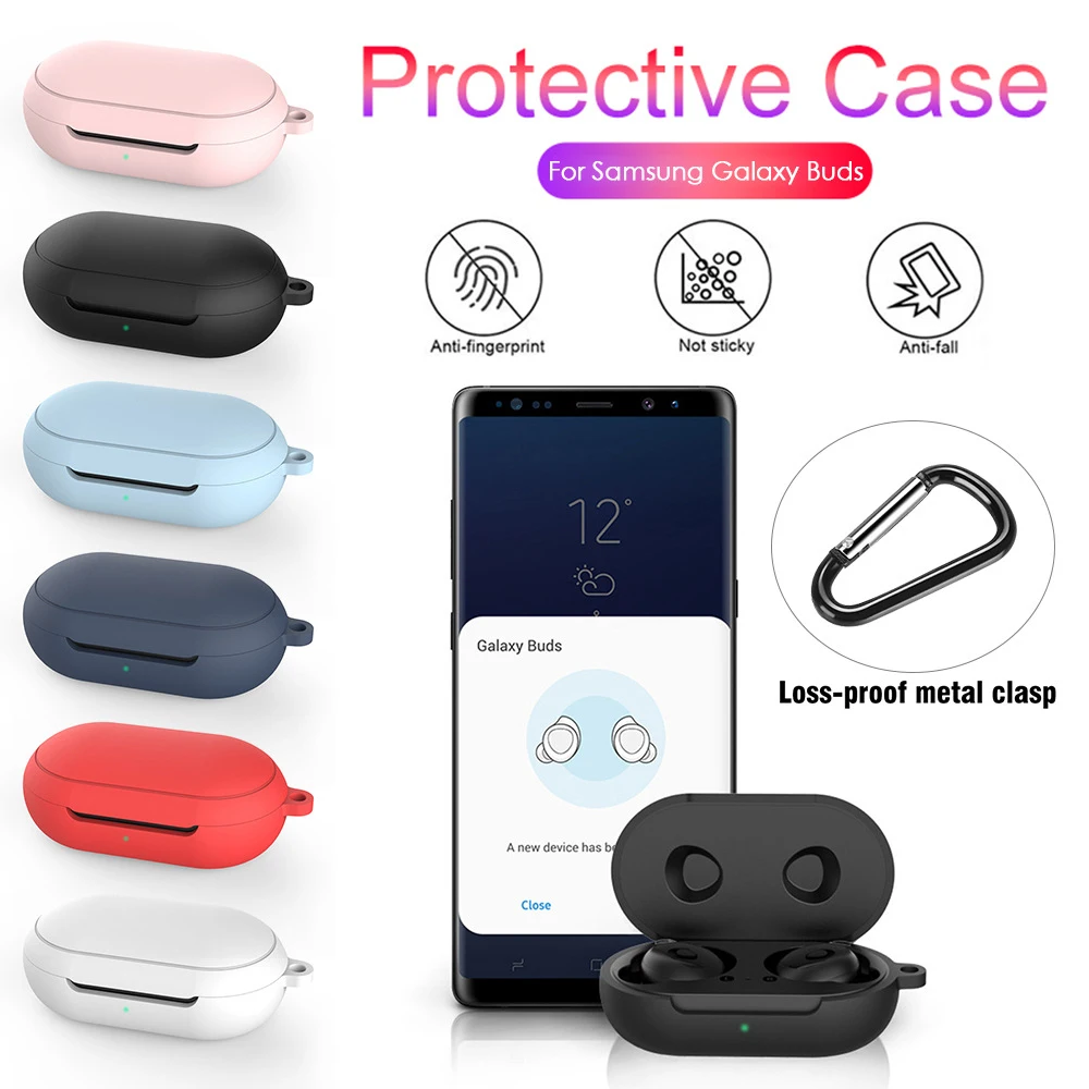For Samsung Galaxy Buds Plus Earphone Storage Case With Anti-loss Hook Tool Soft Silicone Full Protective Cover Case