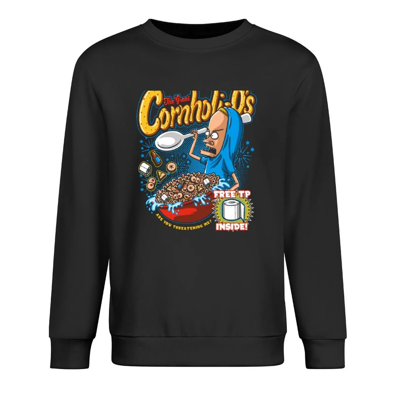 

Beavis The Great Cornholio Are You Threatening me Pullover japanese style tracksuit aesthetic clothing oversize sweatshirt