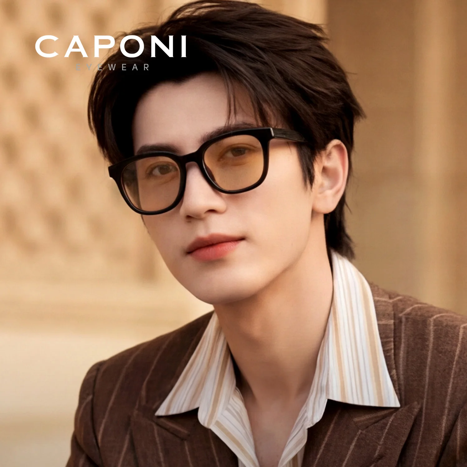 

Поляризованные мужские черные солнцезащитные очки CAPONI, модные солнцезащитные очки унисекс TR для вождения, UV400, оригинальный дизайн, черные очки, бесплатные подарки, CP7962