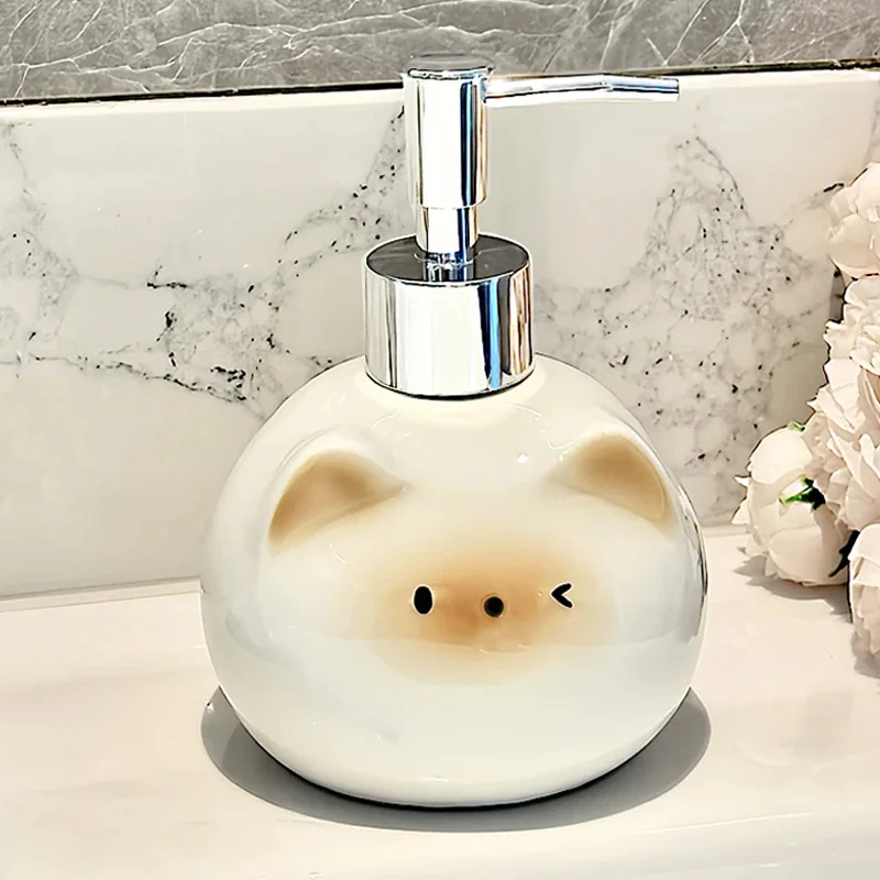 New Ceramic Siamese Cat Hand Sanitizer Press Bottle Shower Gel Shampoo Soap Dispenser Bathroom Shampoo Dispenser