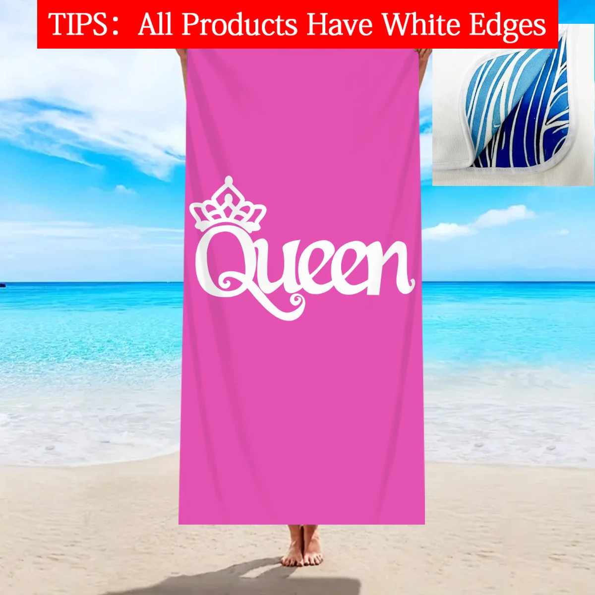 1pc King and Queen Beach Towels, Ultra-fine Fiber Beach Blankets, Highly Absorbent Bath Towels, Essential for Outdoor Swimming