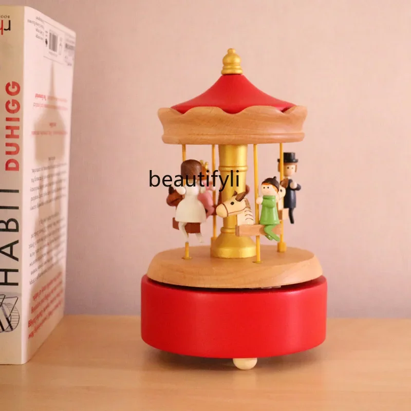 Wooden carousel music box music box birthday gift for girls girls girls