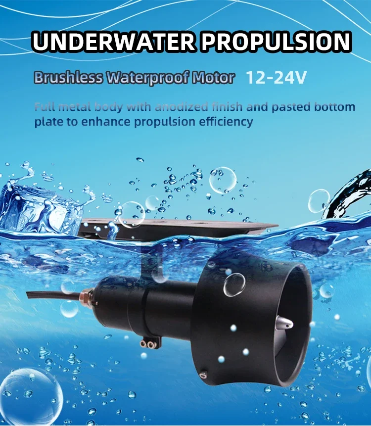 6S 12V 16v 24V 2-9kg 90w 500w thrust for electric propulsion paddleboard dc brushless waterproof motor underwater propulsion