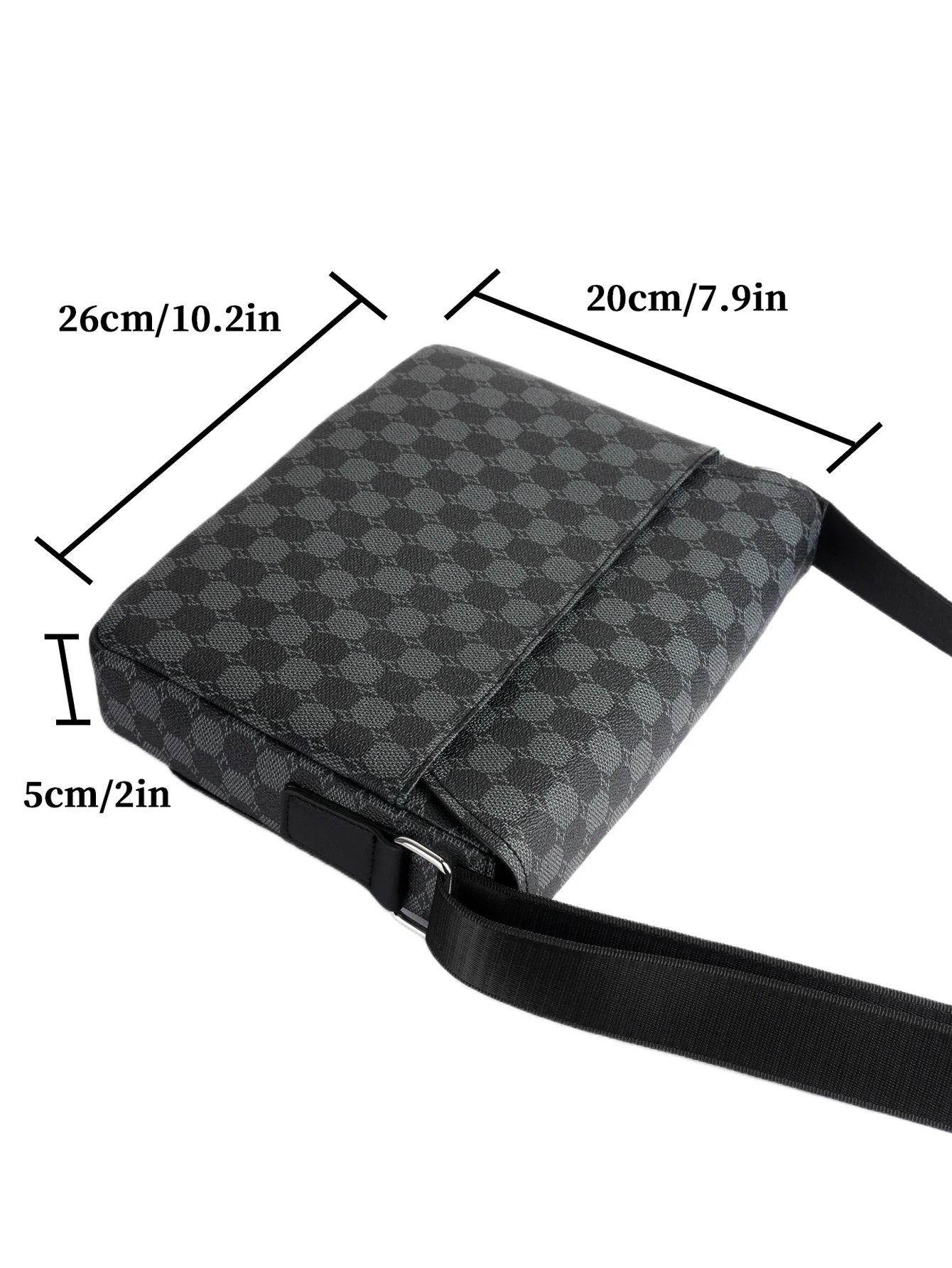 Men\'s Flap Shoulder Bag Fashion Casual Men\'s Crossbody Horizontal Business Briefcase Large Capacity Plaid Backpacks