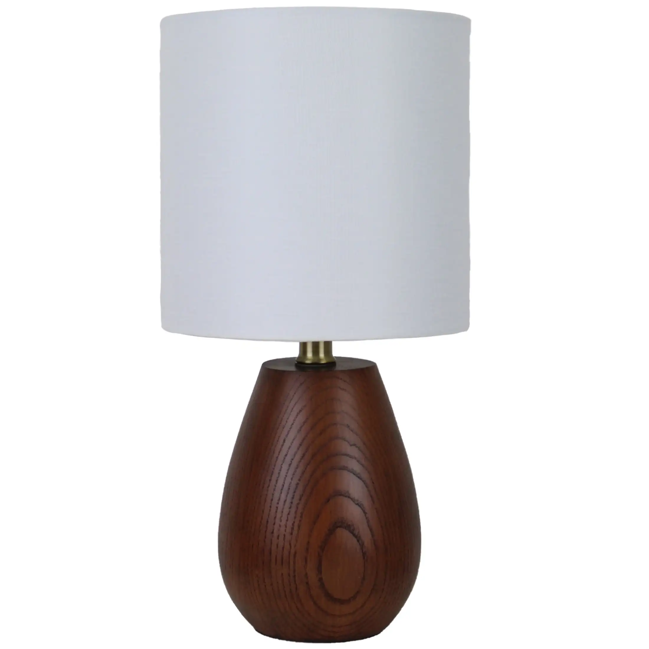 

16 Walnut Wood-Look Rounded Table Lamp