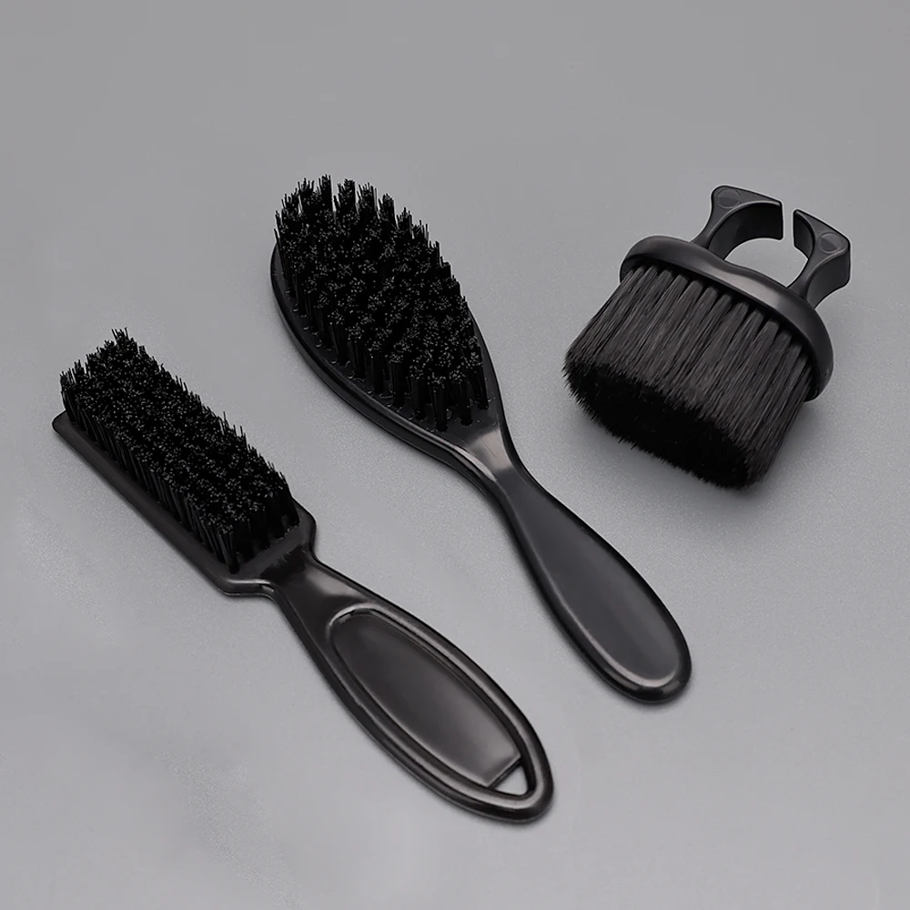 

3pcs Set Salon Hair Clean Brush Hangable Design Hair Cleaning Neck Brush Ring Beard Brush Stylist Styling Brush