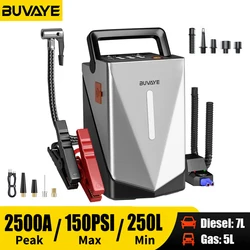 BUVAYE-arrancador de batería de coche, compresor de aire, soplador de barbacoa, bomba de aire, potenciador de batería portátil, bomba inflable, Banco de energía, iluminación LED