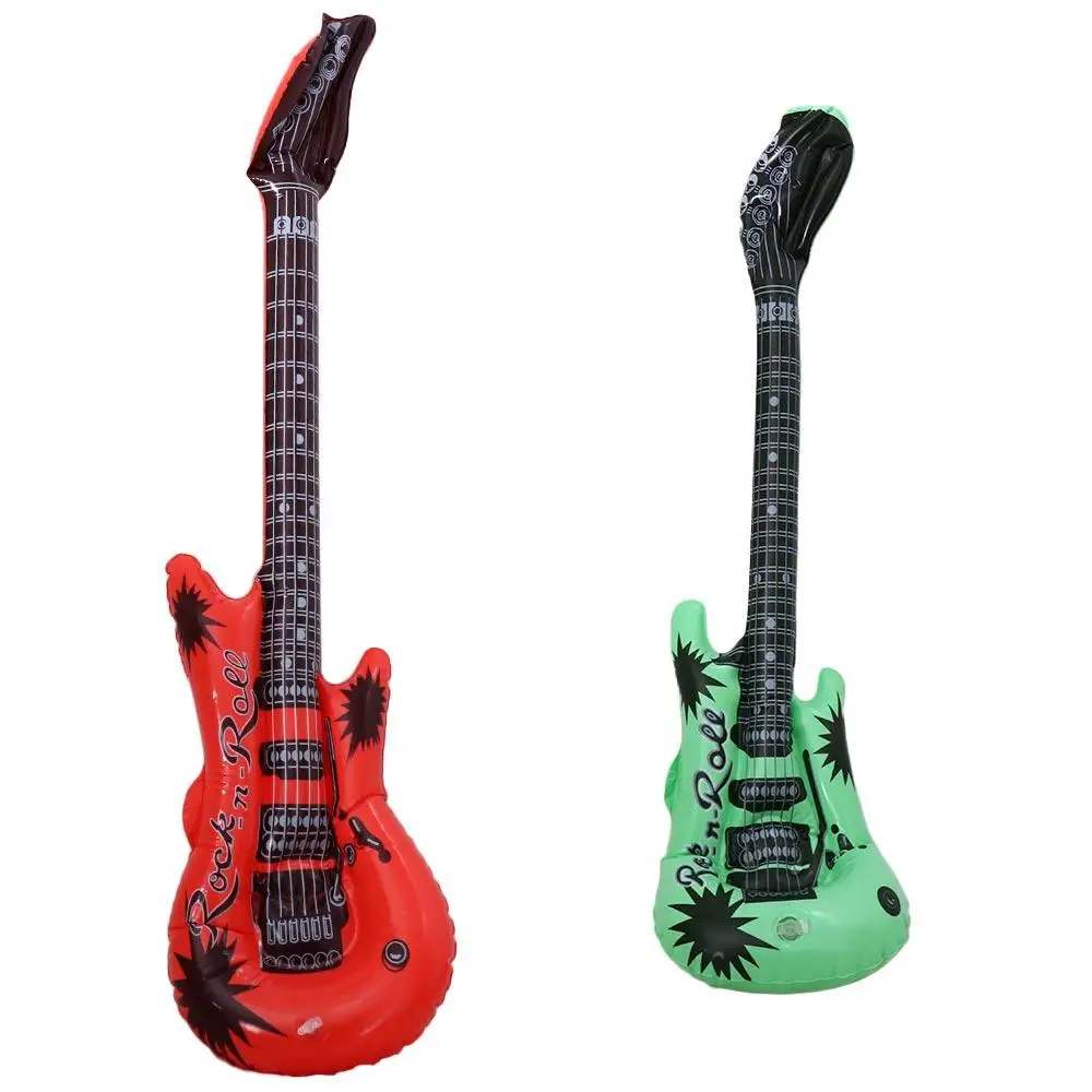 PVC Inflatable Musical Instrument Random Color Inflatable Inflatable Guitar Balloon Reusable Guitar Guitar Foil Balloons