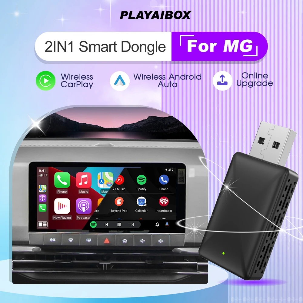 Wireless Carplay Android Auto Adapter 2in1 Smart Dongle Play&Plug For MG GT MG5 RX5 GS ZP Hector MG Ei5 ZS EV Gloster Marvel R 