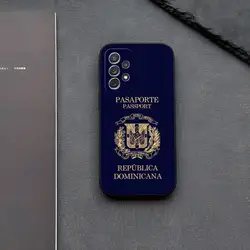 Dominican Republic Passport Flag Phone Case for Samsung Galaxy S24 S22 S23 S25 S21 Ultra Fe Plus M54 A16 A34 A54 A24 A52 A53 Coq