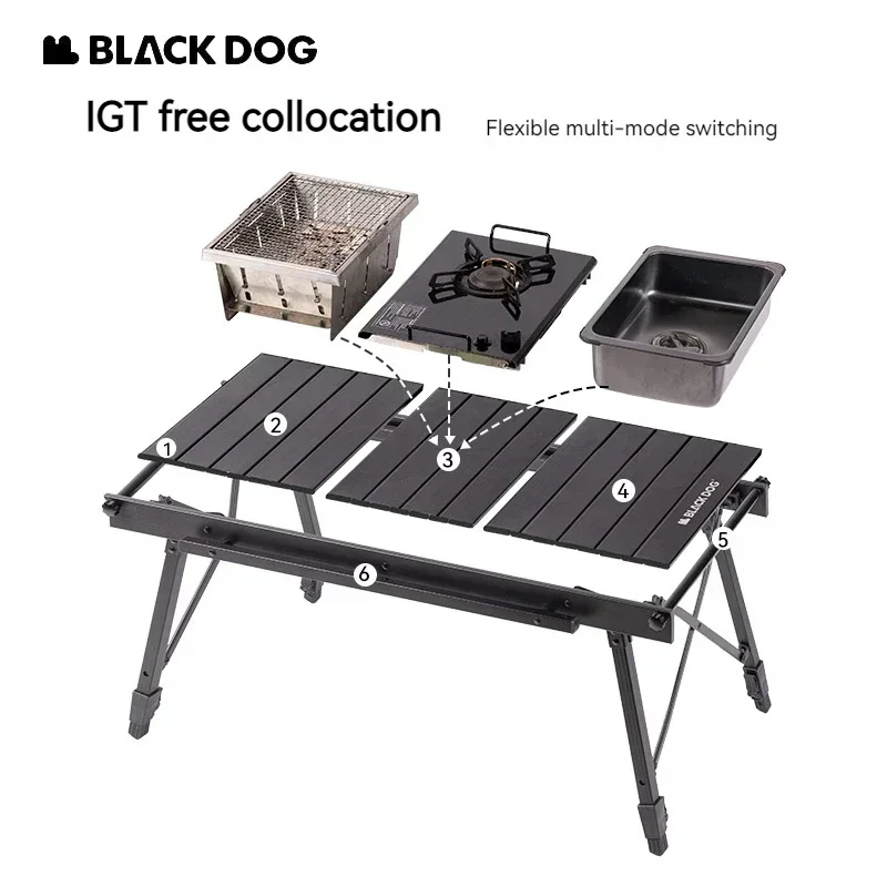 Imagem -05 - Blackdog Folding Igt Roll Table Mesa Ultraleve para Acampamento ao ar Livre Praia Desktop Removível Altura Ajustável Rolamento de Alumínio 40kg