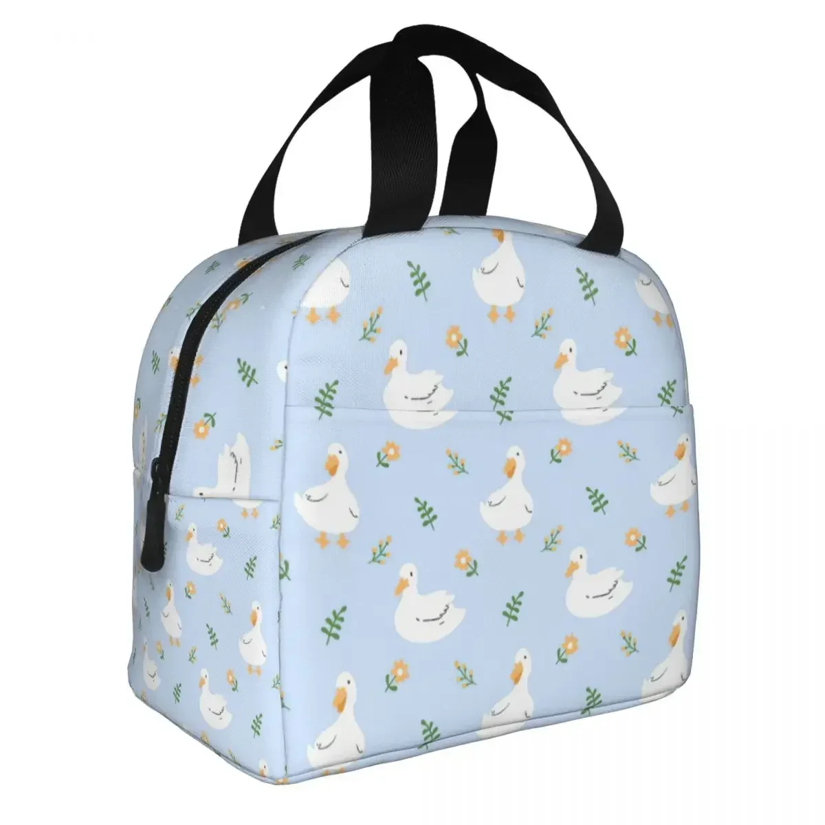 Cute Duck Flower Insulated Lun Bags Large Cartoon Reusable Thermal Bag Tote  Box Bea Picnic Food Handbags