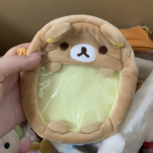 Rilakkumas 봉제 곰 Itabag 귀여운 동전 지갑 파우치 지갑, 투명 투명 정리함 가방 키체인, 귀여운 미니 인형 가방 선물, 신제품 