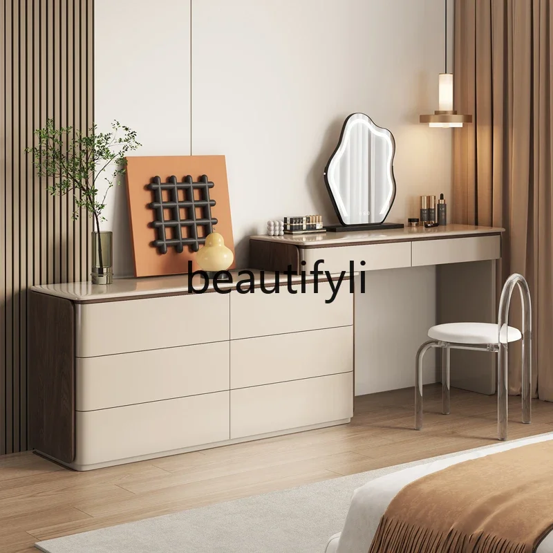 

D96 Light luxury solid wood dresser, high-end makeup table, bedroom, modern simple storage integrated cabinet