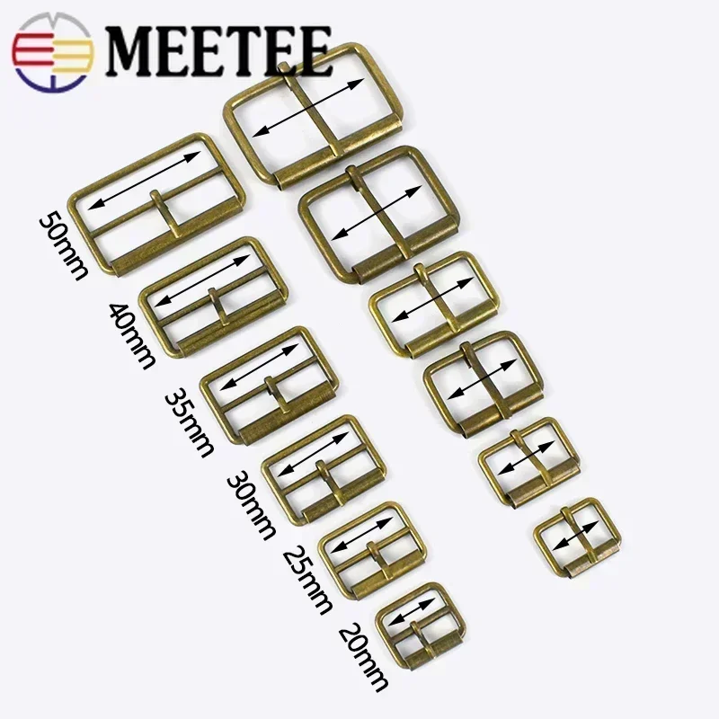 10Pcs 20-50mm Metal Belt Buckles Ring Tri-Gilde Pin Buckle Bags Straps Rectangle Adjust Roller Shoes Clasp DIY Sew Accessories