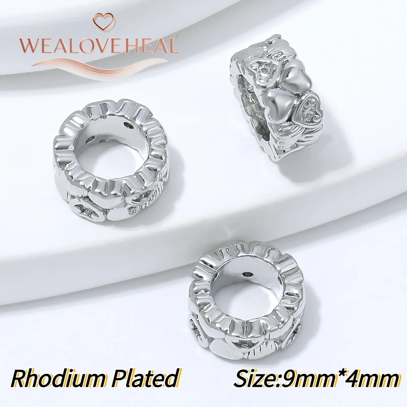 perlen für schmuckherstellung, 8mm 9mm Sunburst Spacer Perlen 4mm Großloch 18K Vergoldetes Messing Micro Pave CZ Spiky für DIY Armband Halskette Schmuckherstellung – Detail 26