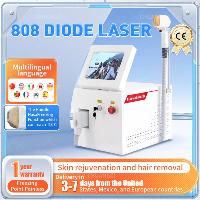 Professional Diode Ice Titanium Laser Body Hair Removal Machine Double 11 Sales Portable 808 755 1064 Alexandrite Device 4 waves