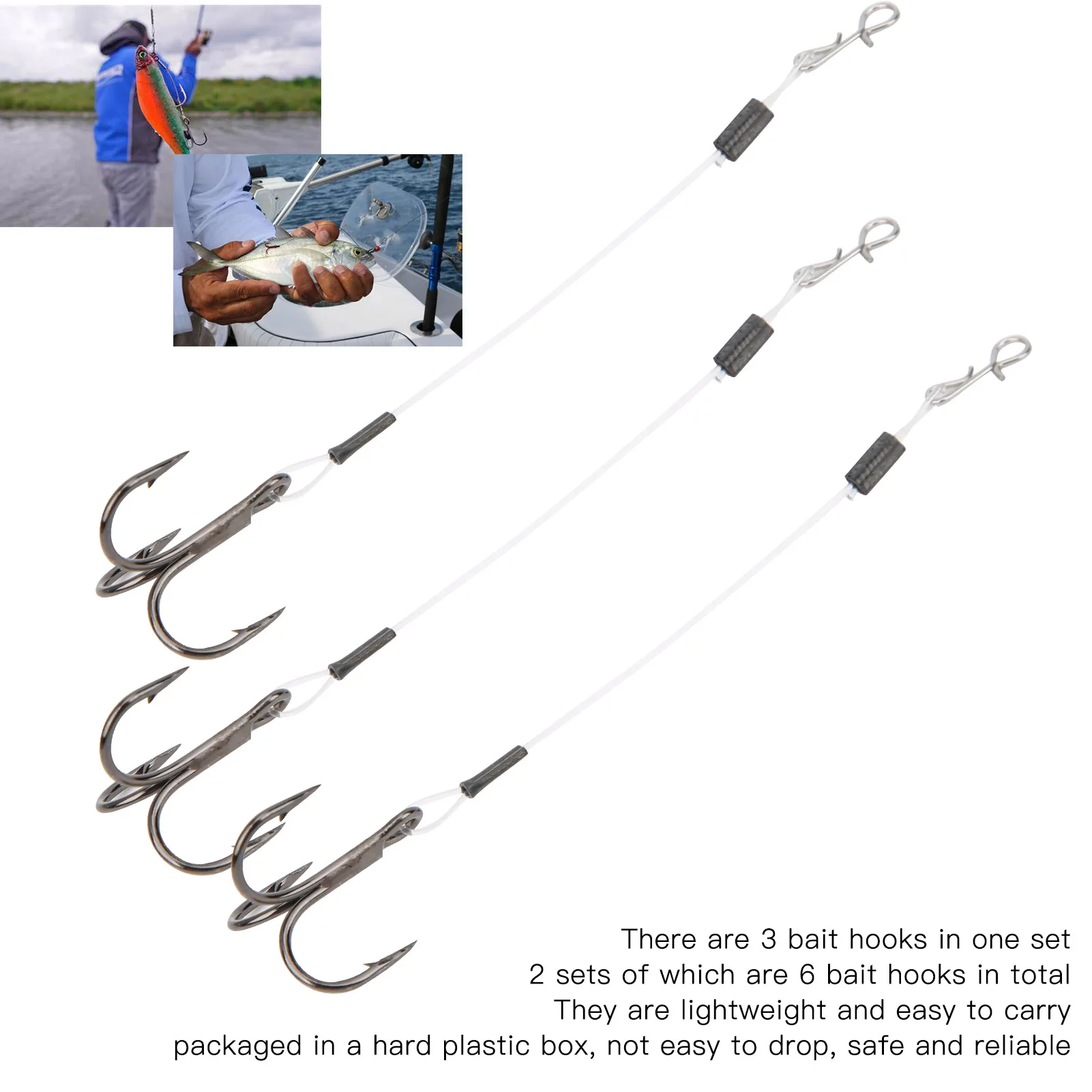 2 Pack SGWLPK110 10cm Fishing Line Hook Treble Stinger Soft Bait For Lure Fishing Bait Hooks